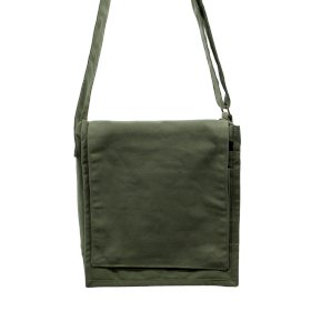 Cotton Canvas Messenger Bag - Green
