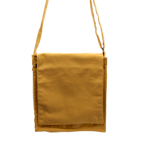 Cotton Canvas Messenger Bag - Yellow