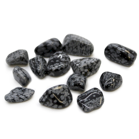 24x M Tumble Stone - Obsidian Snowflake