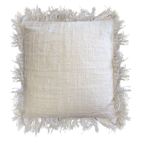 Linen Cushion 60x60cm with fringe