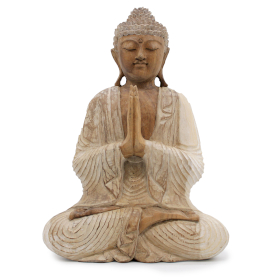 Buddha Statue Whitewash - 40cm Welcome
