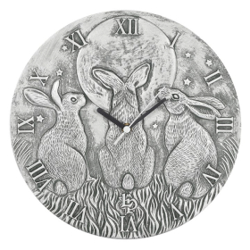 Silver Effect Terracotta Moon Shadows Clock by Lisa Parker
