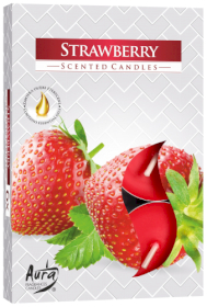 Set of 6 Scented Tealights - Strawberry