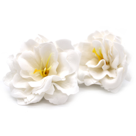 10x Craft Soap Flower - Small Peony - White