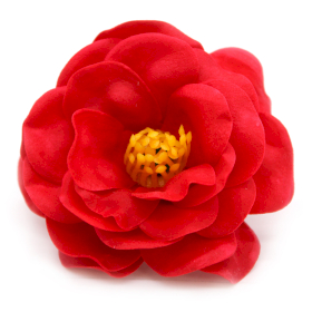 10x Craft Soap Flower - Camellia - Red