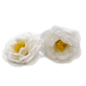 10x Craft Soap Flower - Camellia - White