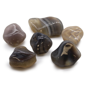 6x Large African Tumble Stones - Grey Agate - Botswana