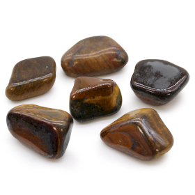 6x Large African Tumble Stones - Tigers Eye - Varigated