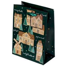 12x Christmas Gingerbread Lane Gift Bag - Medium