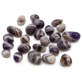 24x Small African Tumble Stones - Amethyst - Chevron