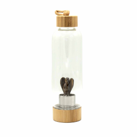 Crystal Infused Glass Water Bottle - Determined Tiger\'s Eye - Angel