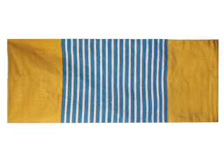 Indian Cotton Rug - 70x170cm - Yellow/ Blue