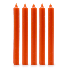 Solid Colour Dinner Candles - Rustic Orange - Pack of 5