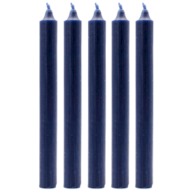 Solid Colour Dinner Candles - Rustic Navy - Pack of 5