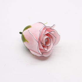10x Craft Soap Flowers - Med Rose - Pink With Black Rim