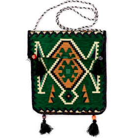 Emerald Green Kilim Messenger Festival Bag