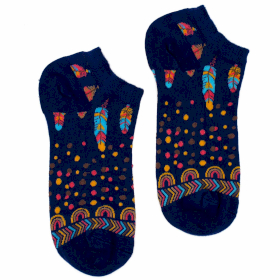 M/L Hop Hare Bamboo Socks Low (7.5-11.5) - Indian Feathers