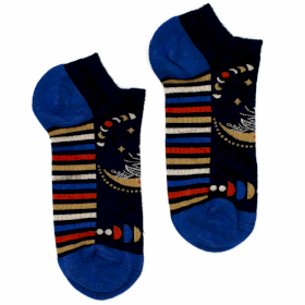 M/L Hop Hare Bamboo Socks Low (7.5-11.5) - Lunar Phases