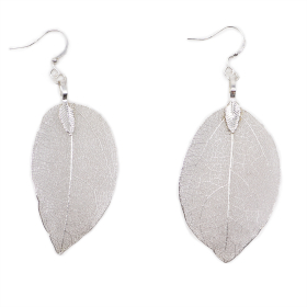 Earrings - Bravery Leaf - Silver