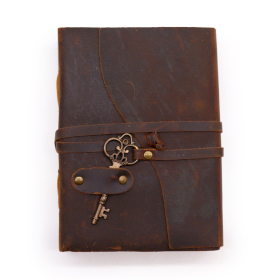 Oiled Leather & Key - 200 pages decle-edged - 13x18cm