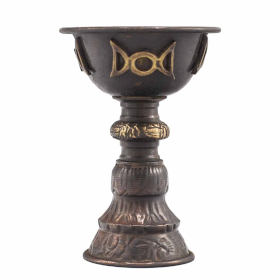 Antique Copper Ritual Goblet with Triple Moon 8x13cm