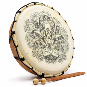 Hamsa Shamanic Drum with Two Sticks - 30cm