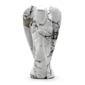 Hand Carved Gemstone Angel - White Howlite