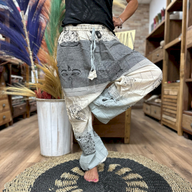 Yoga and Festival Pants - High Cross Himalayan Print on Grey