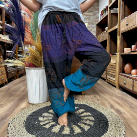 Yoga and Festival Pants - High Cross Himalayan Print on Purple
