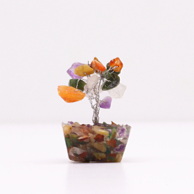 Mini Gemstone Tree on Orgonite Base - Multi Stones (15 stones)