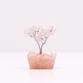 Mini Gemstone Tree On Orgonite Base - Rose Quartz (15 stones)