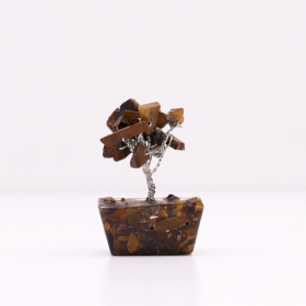 Mini Gemstone Tree On Orgonite Base - Tigereye (15 stones)