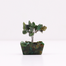 Mini Gemstone Tree On Orgonite Base - Green Aventurine (15 stones)
