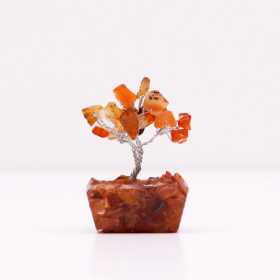Mini Gemstone Tree On Orgonite Base - Carnelian (15 stones)