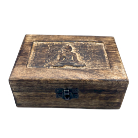 Medium Wooden Keepsake Box 15x10x6cm -  Buddha