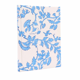 Cotton Bound Notebooks 20x15cm - 96 pages - Pale Blue Floral