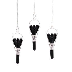 Angel Pendulum with Ring- Black Agate