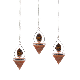 Gemstone Lantern of Life Pendulum - Sunstone & Tigereye