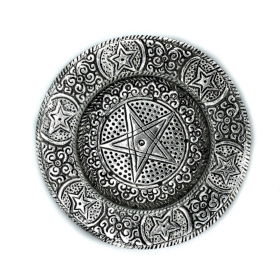 Polished Aluminium Pentagram Incense Holder 11.5cm