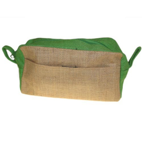 Jute Toiletry Bag - Natural & Green