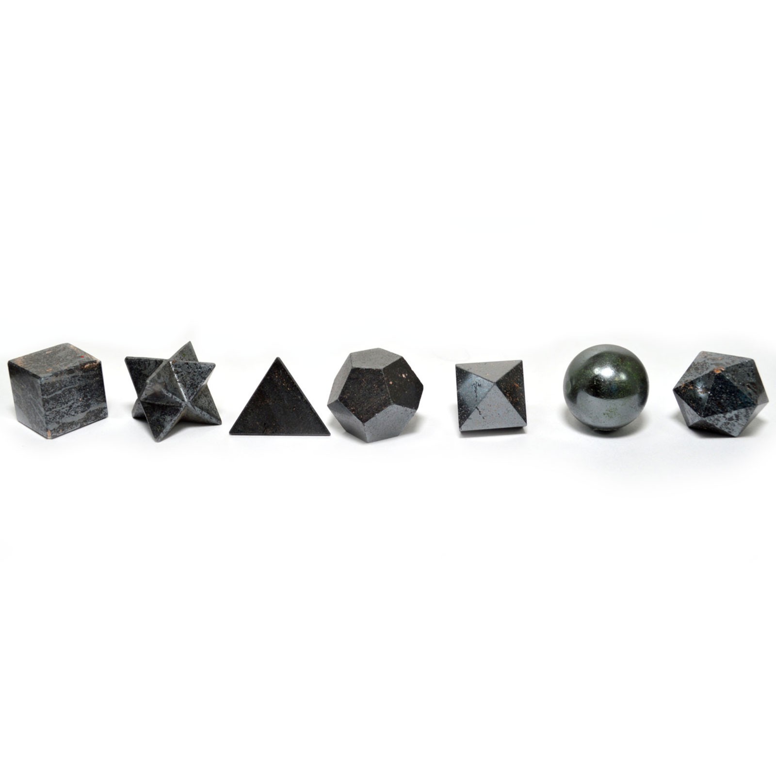 Geometric Seven Piece Black Agate Set