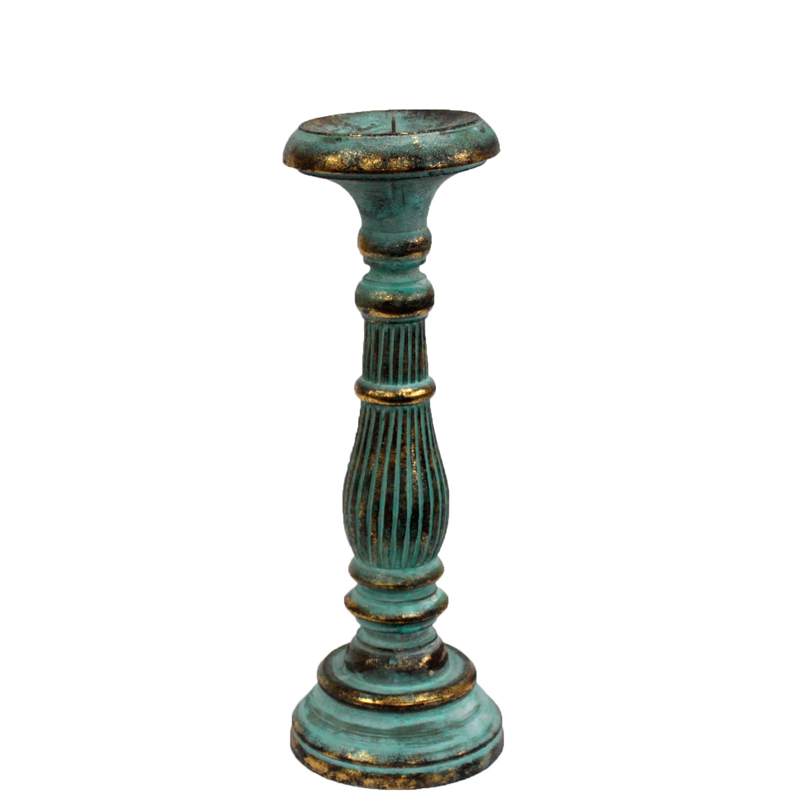 Medium Candle Stand - Turquois Gold