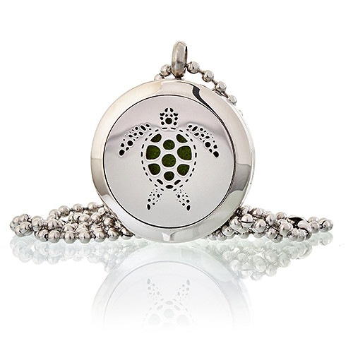 Aromatherapy Diffuser Necklace Turtle 25mm