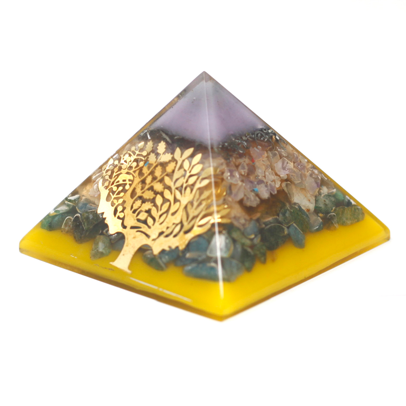 Lrg Organite Pyramid 70mm Tree（gold base