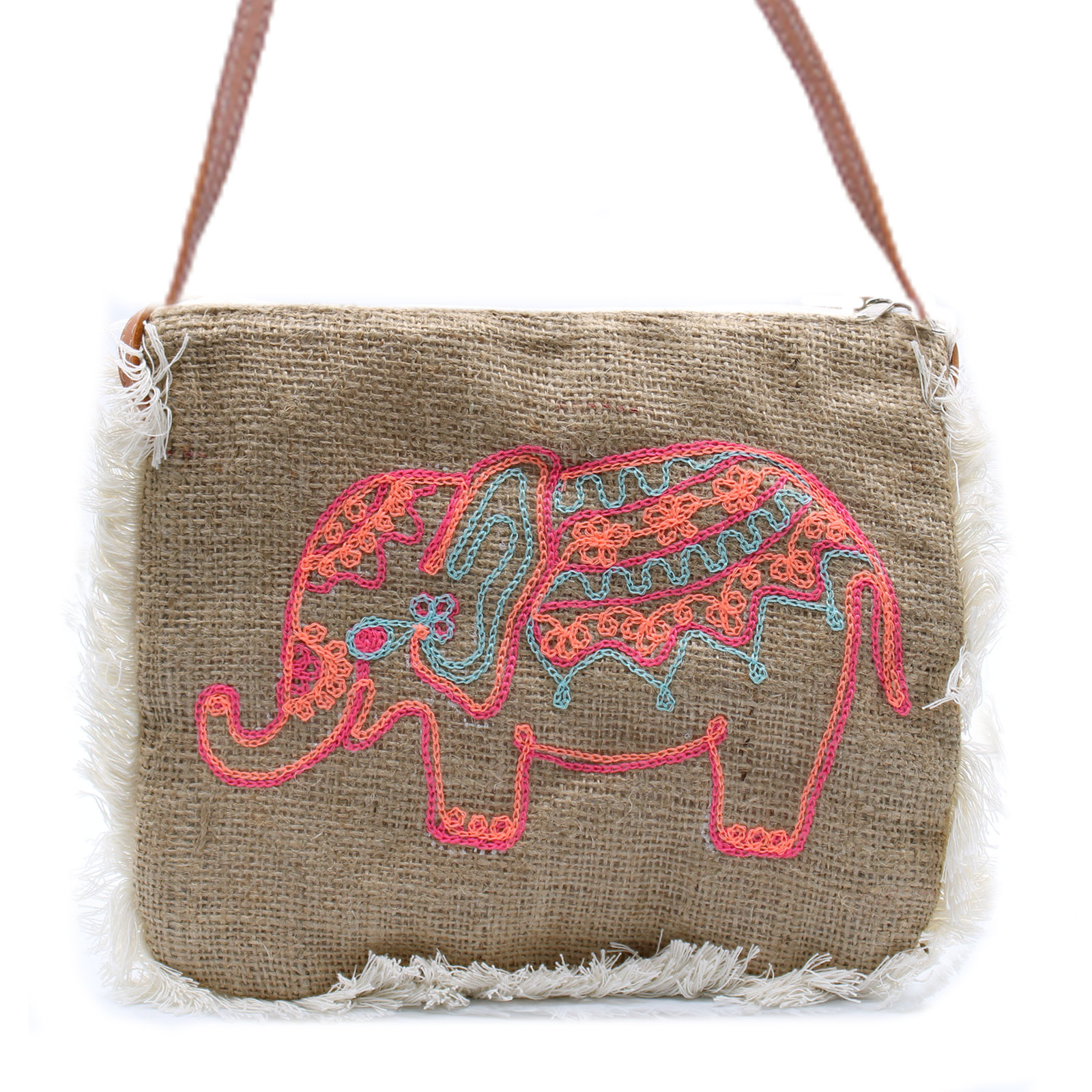Fab Fringe Bag - Elephant Embroidery