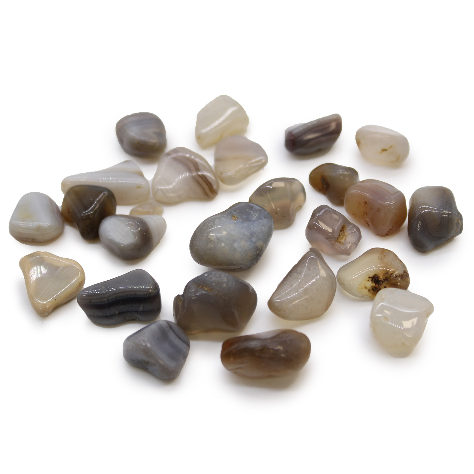 Small African Tumble Stones - Grey Agate - Botswana
