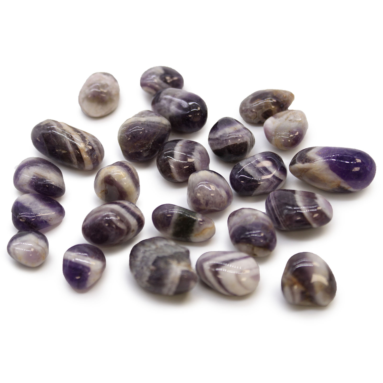 Small African Tumble Stones - Amethyst - Chevron