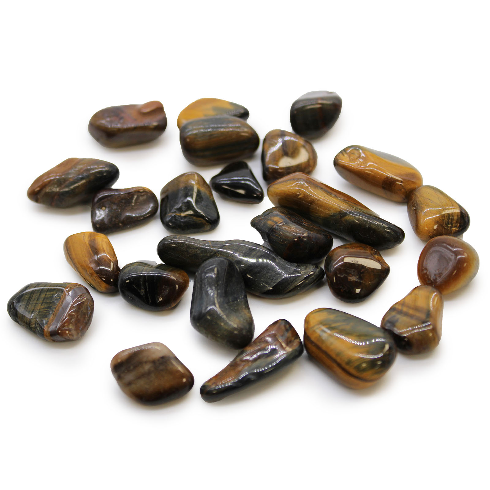 Small African Tumble Stones - Tigers Eye - Varigated