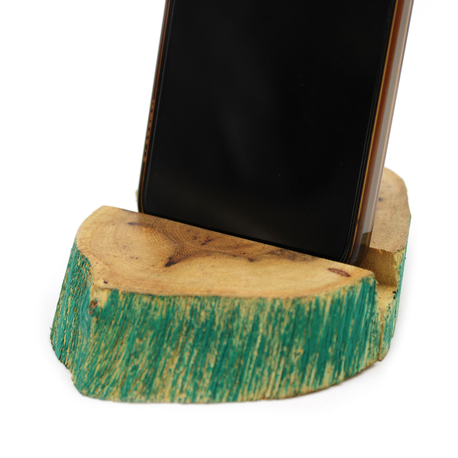 Lrg Gamal Wood Phone Holder - Greenwash