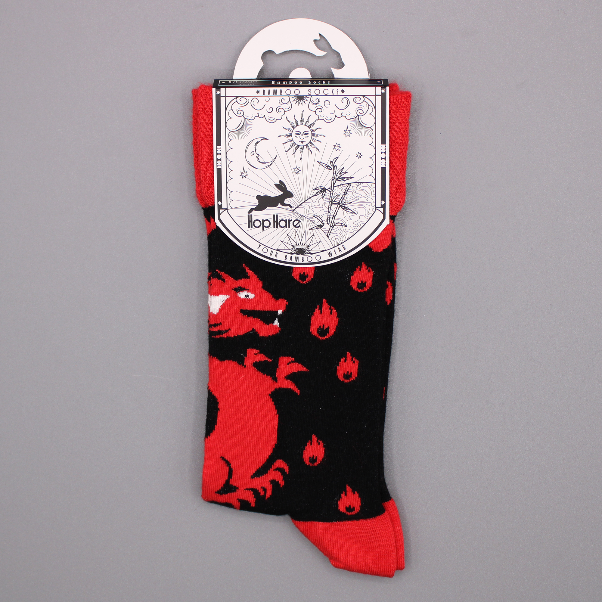 Hop Hare Bamboo Socks S/M - Red Dragons